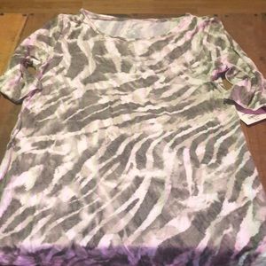 XS APT 9 Essentials grey white elbow sleeve tee, Brand New